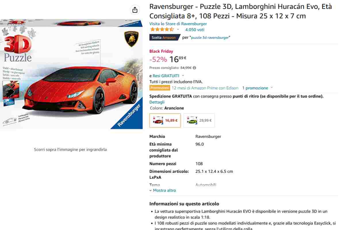 Lamborghini Huracan modellino