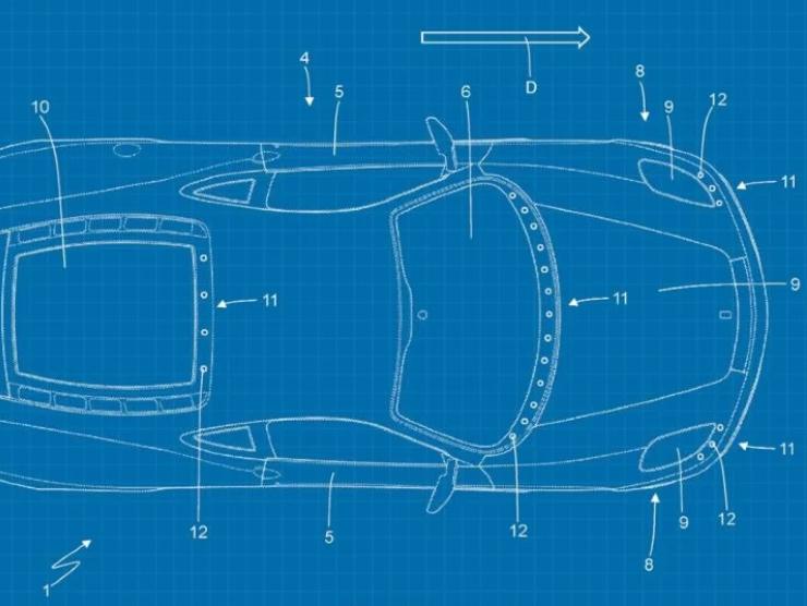 Il disegno Ferrari riguardo al possibile nuovo brevetto sui tergicristalli (Web source) 20 novembre 2022 mondofuoristrada.it