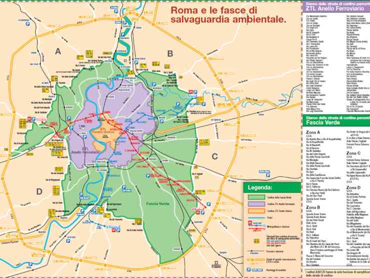 La fascia verde entro la quale vigono le nuove norme di circolazione (fonte web) 