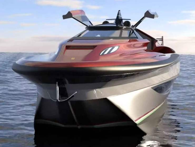 Lo yacht che al suo interno trasporta una lussuosa Ferrari (Web source) 9 novembre 2022 mondofuoristrada.it