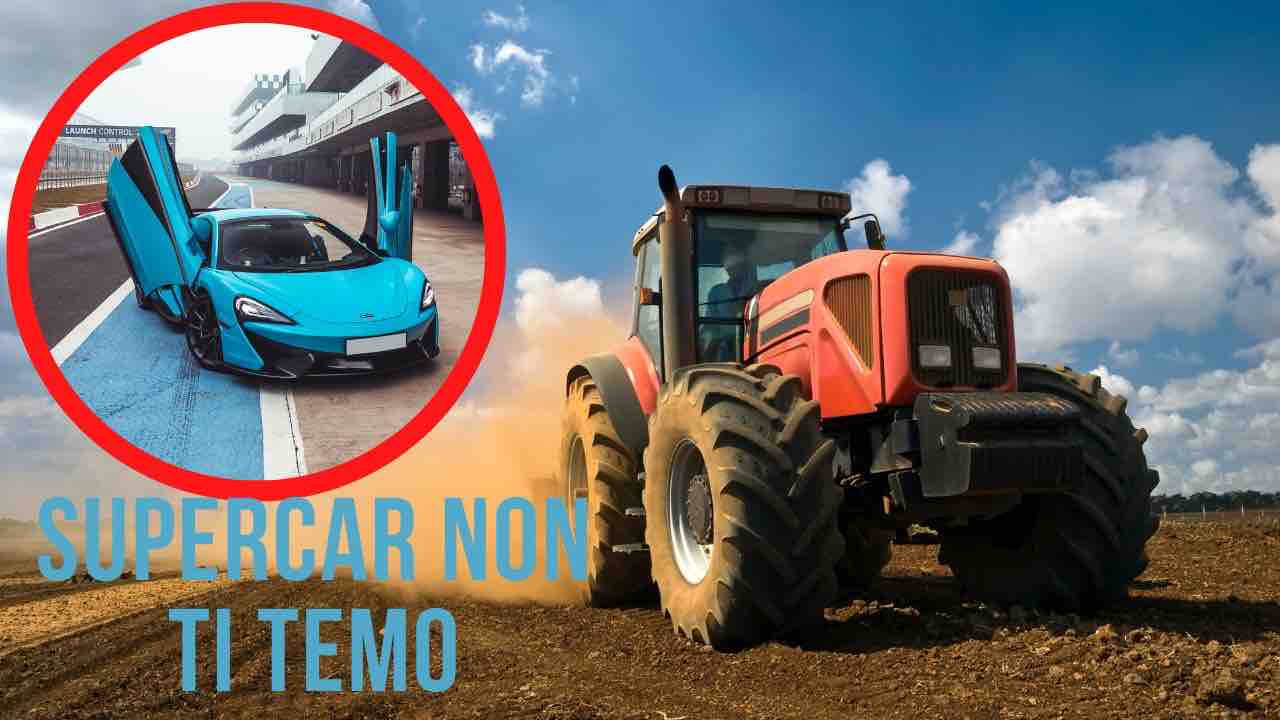 Il trattore più veloce di una supercar