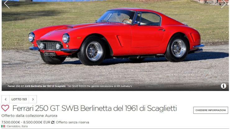 annuncio ferrari 250 gt