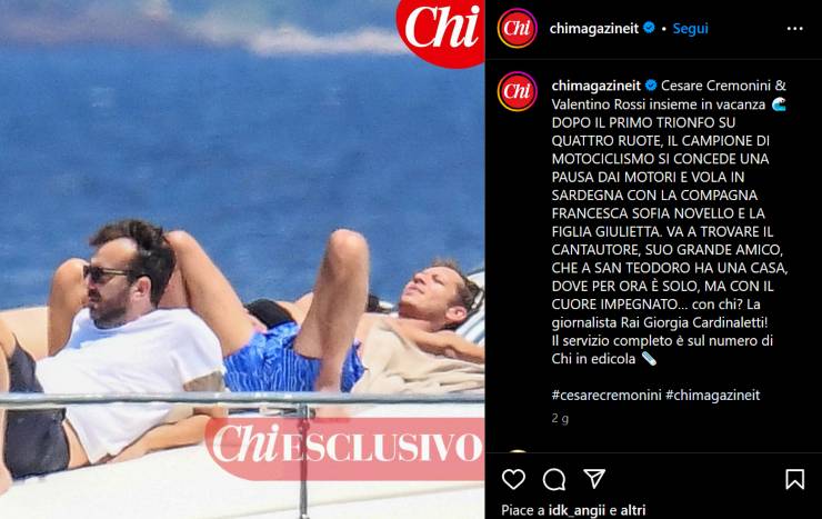Valentino Rossi vacanze cremonini