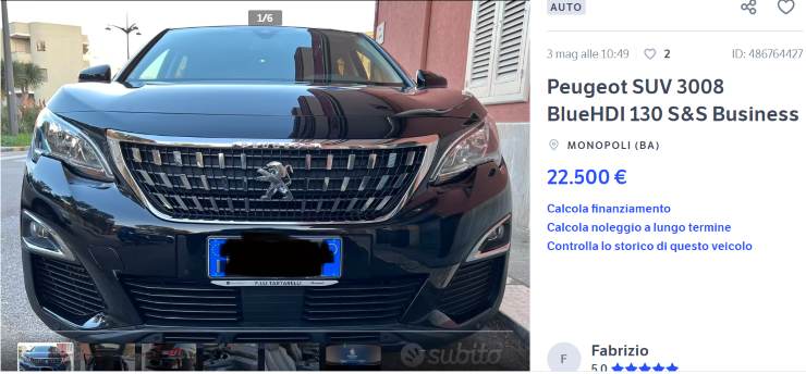 Peugeot 3008 in vendita a basso prezzo