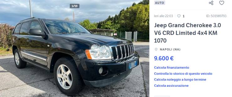 Jeep Grand Cherokee, offerta da non perdere