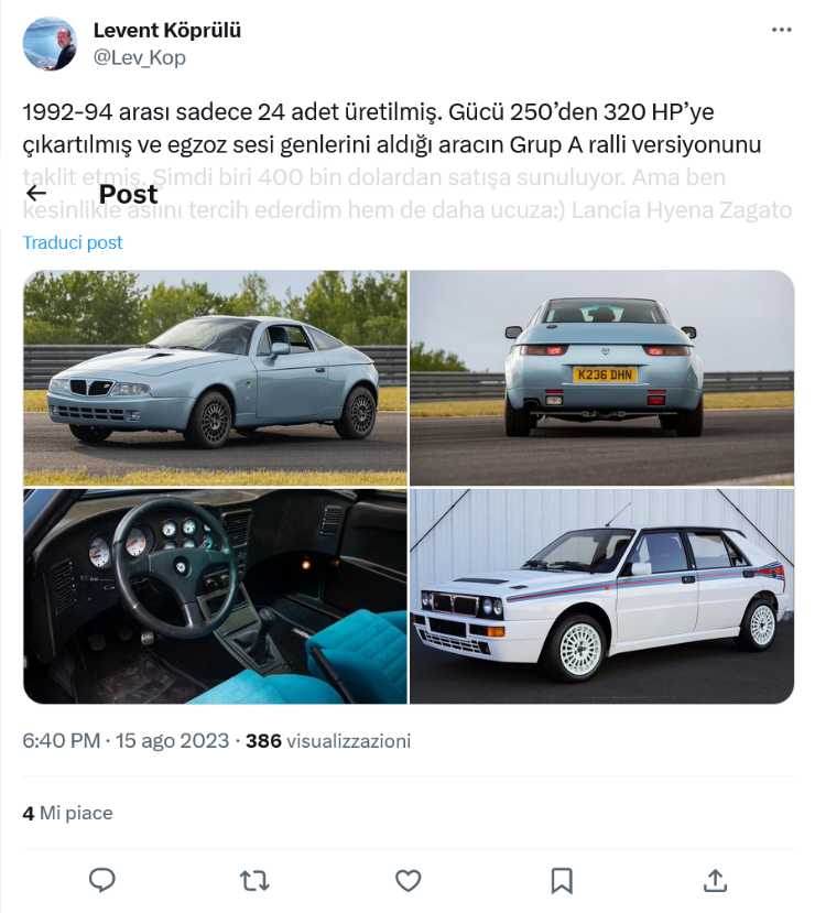 Lancia Hyena che storia assurda