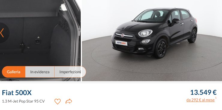 Fiat 500X, modello a basso costo