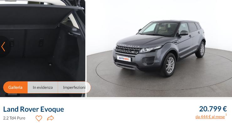 Land Rover Evoque, occasione pazzesca