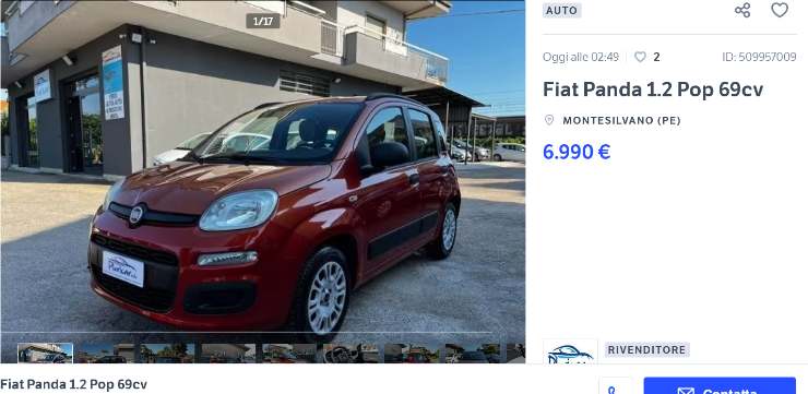 FIAT Panda offerta prezzi bassissimi