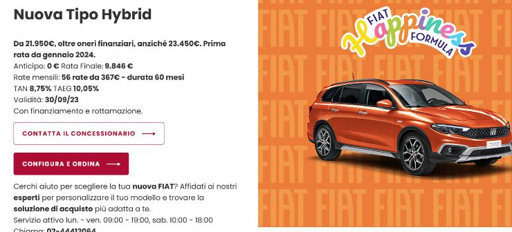 Fiat Tipo che offerta