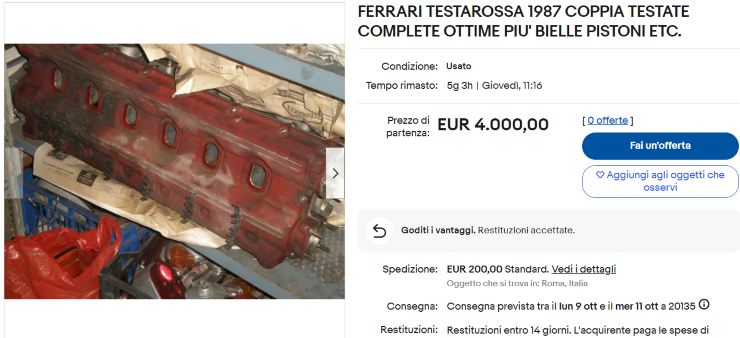 Motore Ferrari Testarossa in vendita