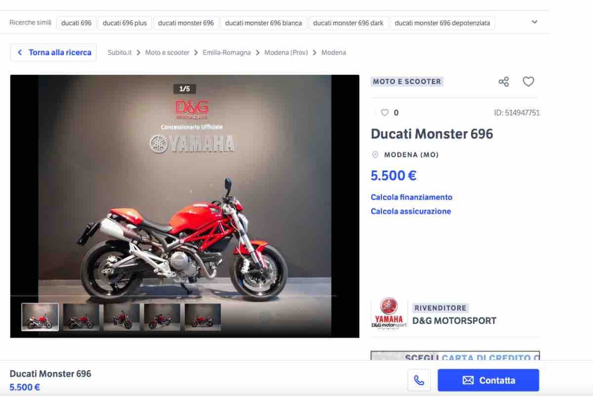 Ducati monster 696 offerta 