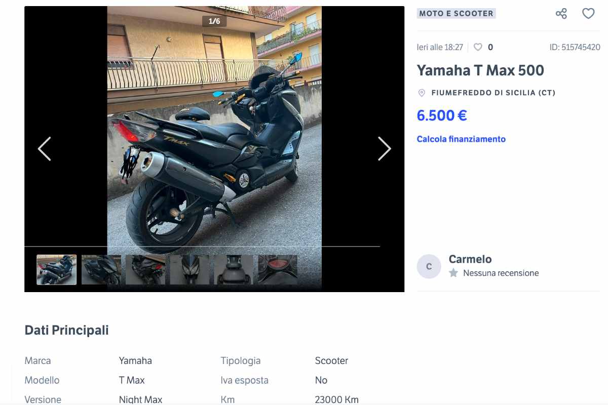 Yamaha T-Max usato in vendita annuncio