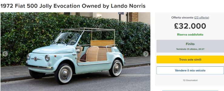 Lando Norris vende FIAT 500 Jolly